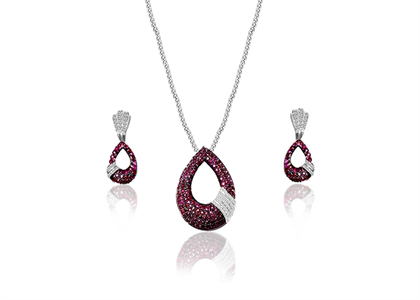 Micro Pave Pendant Set